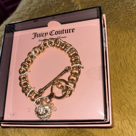 Juicy Couture Link chain Heart charm bracelet New - Picture 3 of 8